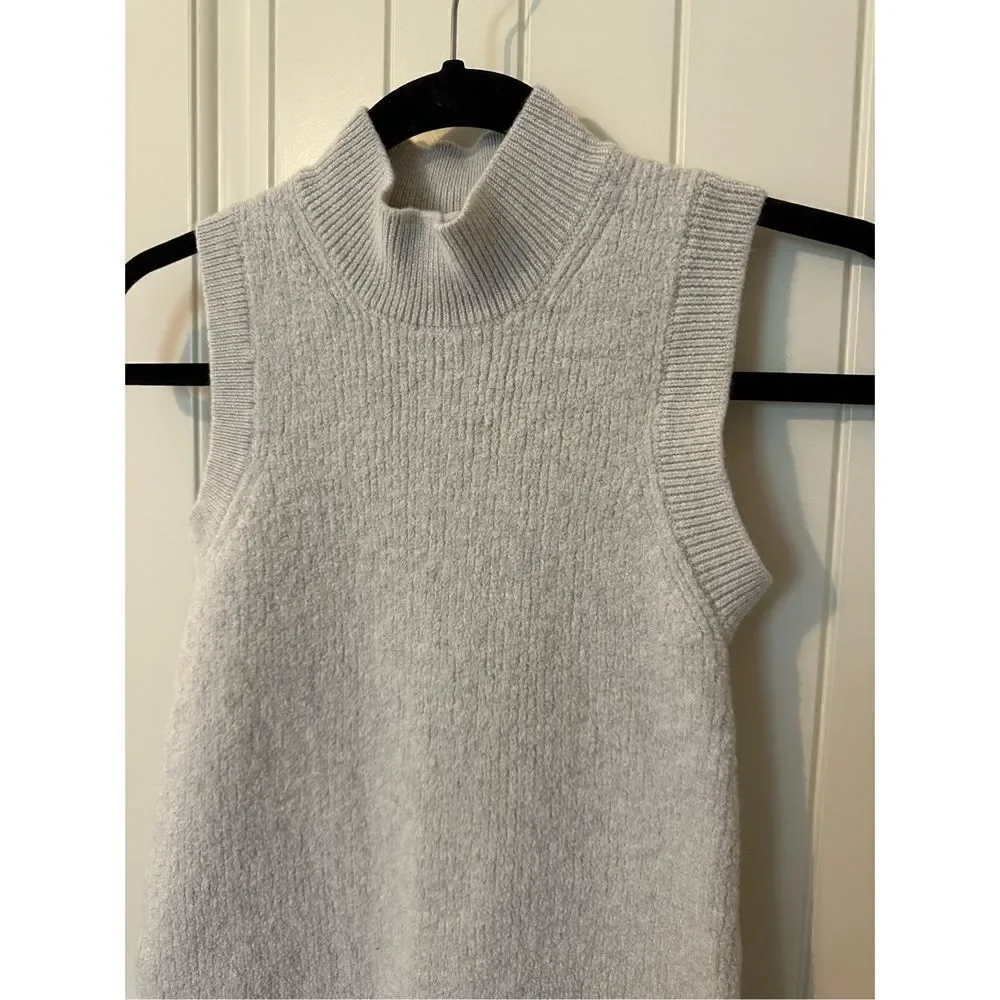 Babaton Aritzia Cream Knit Merino Wool Mini Dress Size L (Fits Like a Small) - Picture 2 of 6